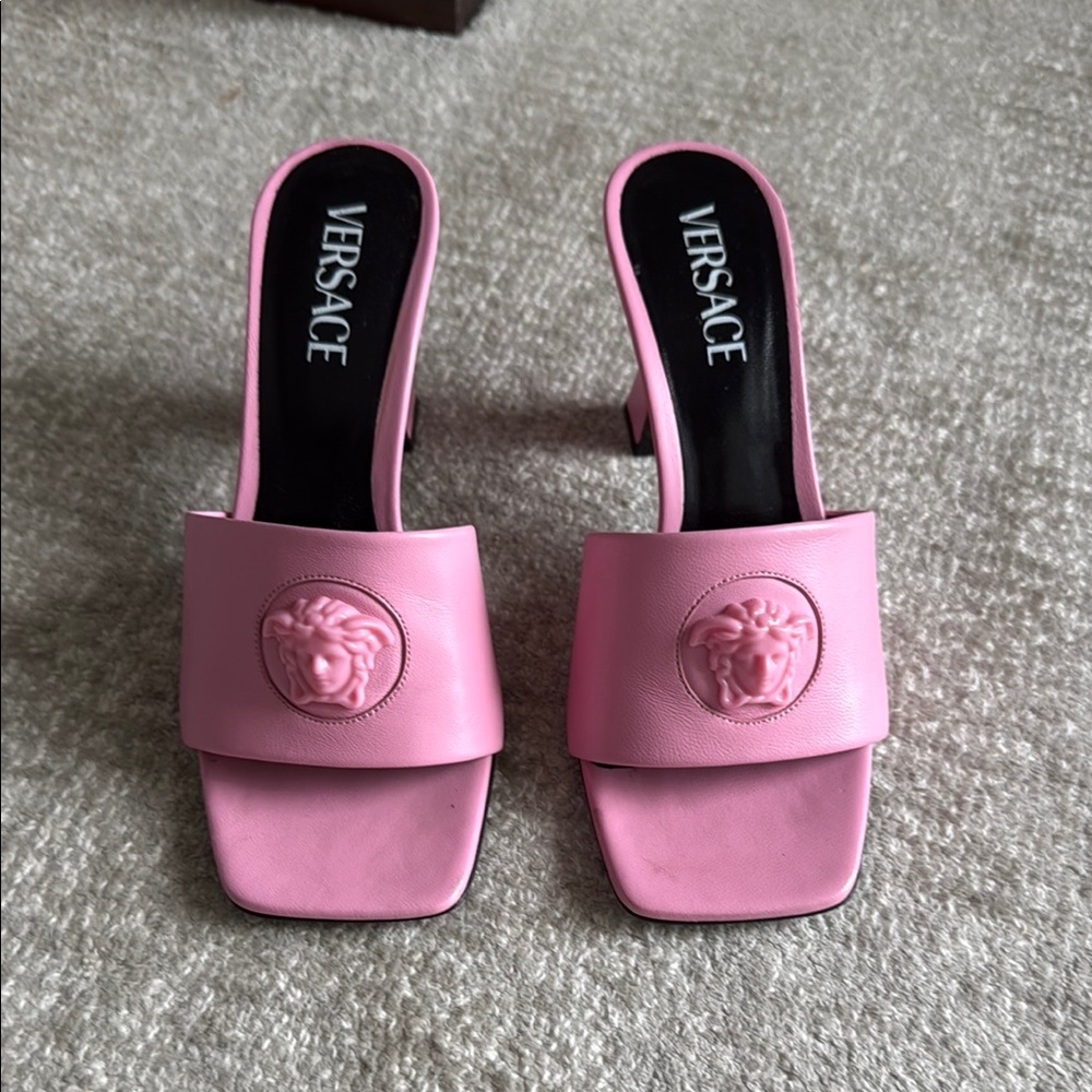 Versace La Medusa Pink Mules